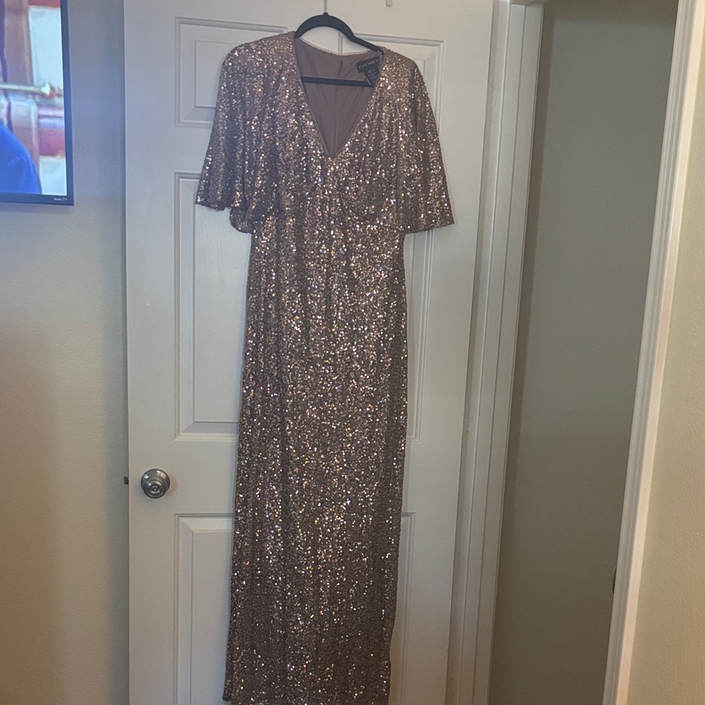 Cachet Rose Gold Sequin Dress